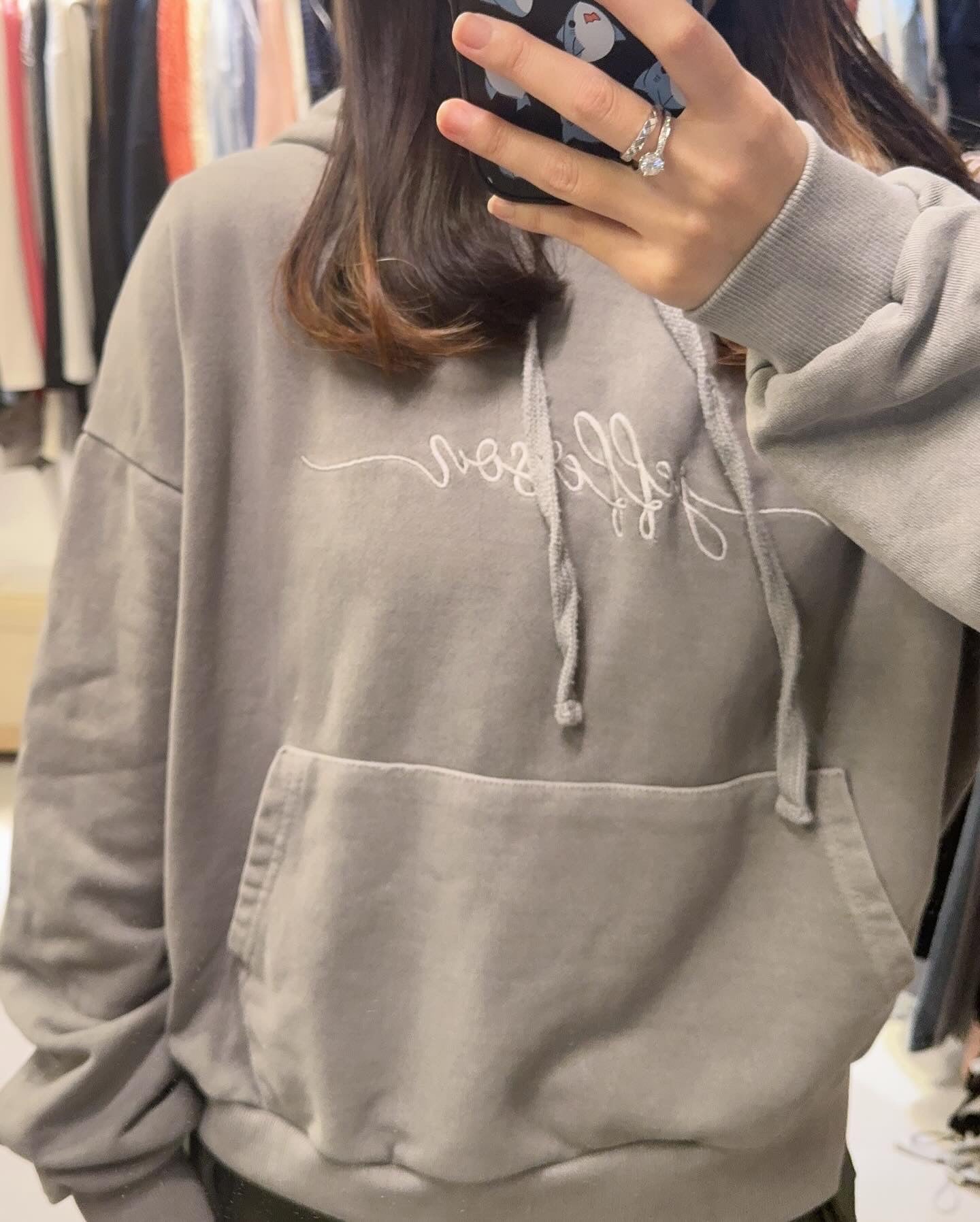 慵懶風豆沙粉/水洗灰薄衛衣💕