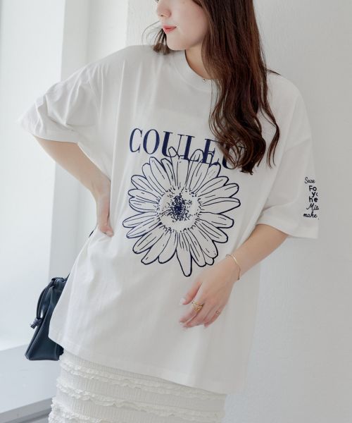 日本直送🇯🇵刺繡花花闊身TEE