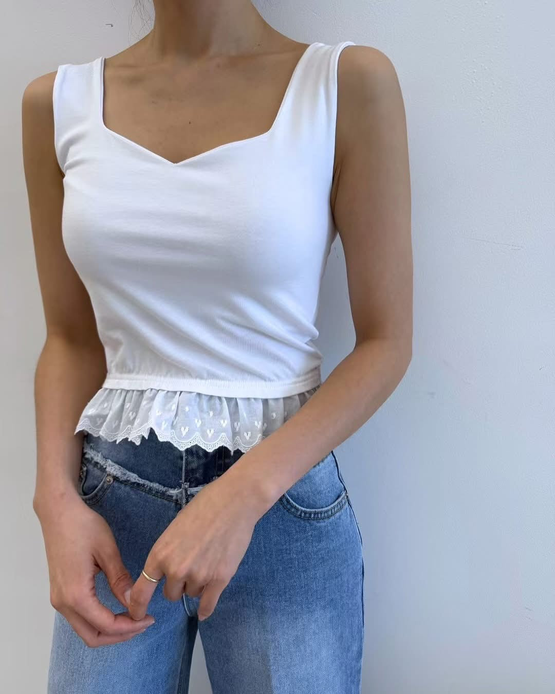 🇰🇷通花邊遮副乳背心*2色