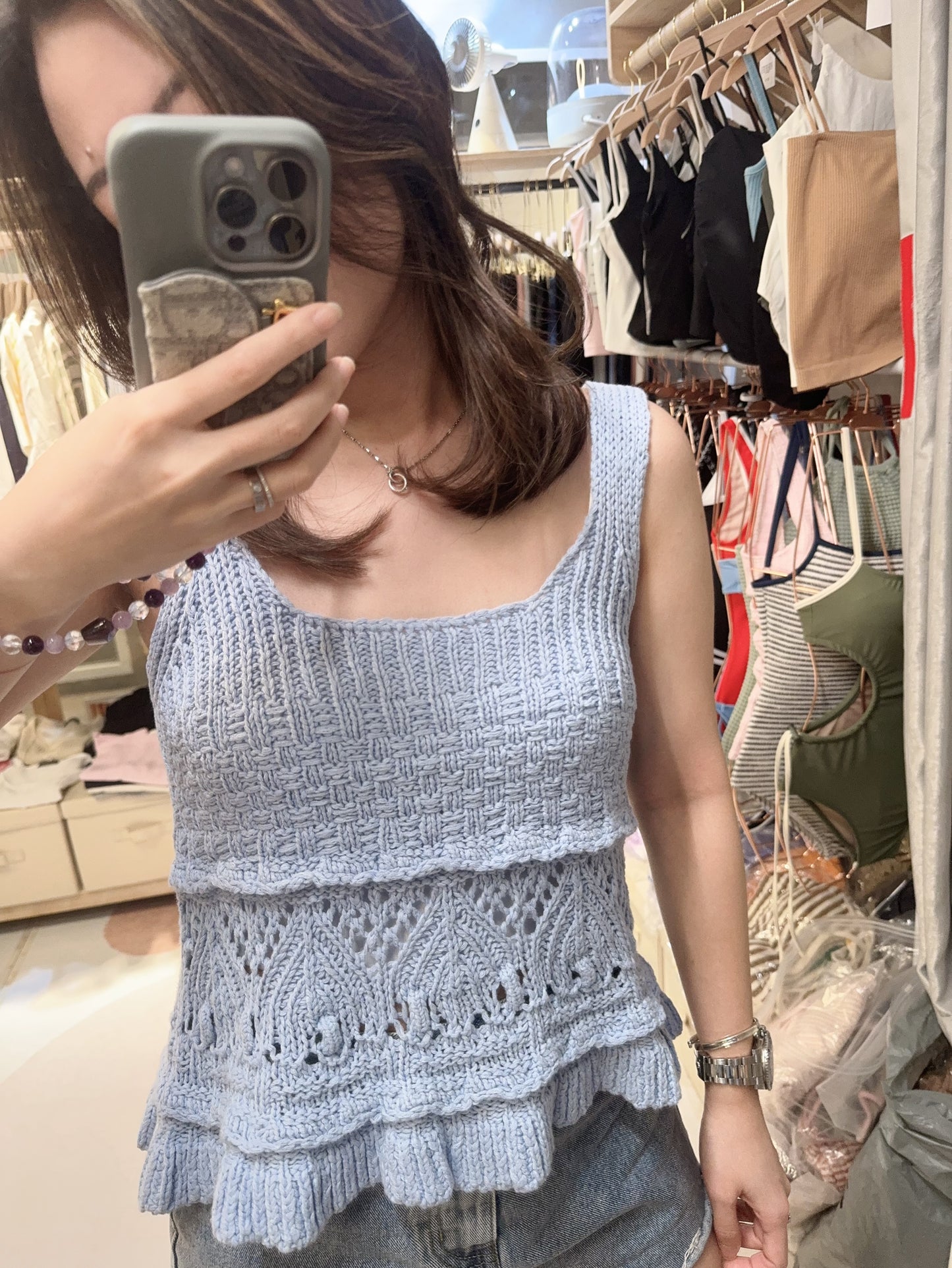 粗針織背心☀️腰間係鏤空設計🤩