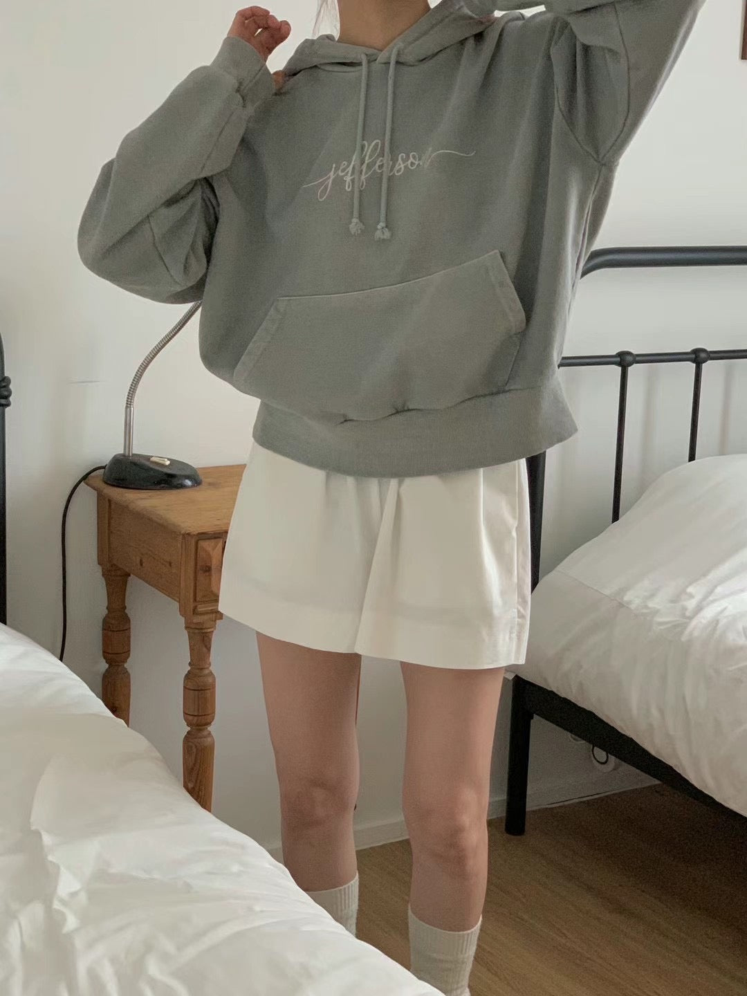 慵懶風豆沙粉/水洗灰薄衛衣💕