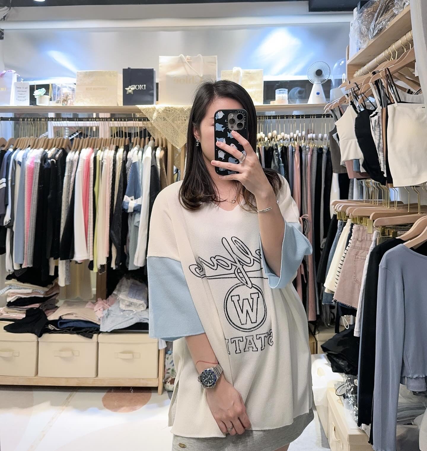 拼色闊身Tee*2色