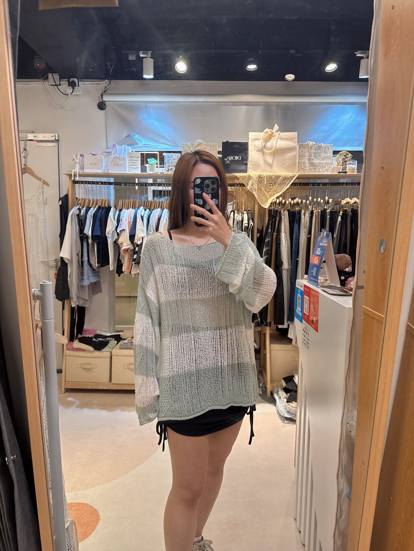 🇰🇷前後不同花紋肩綁帶網衫*3色