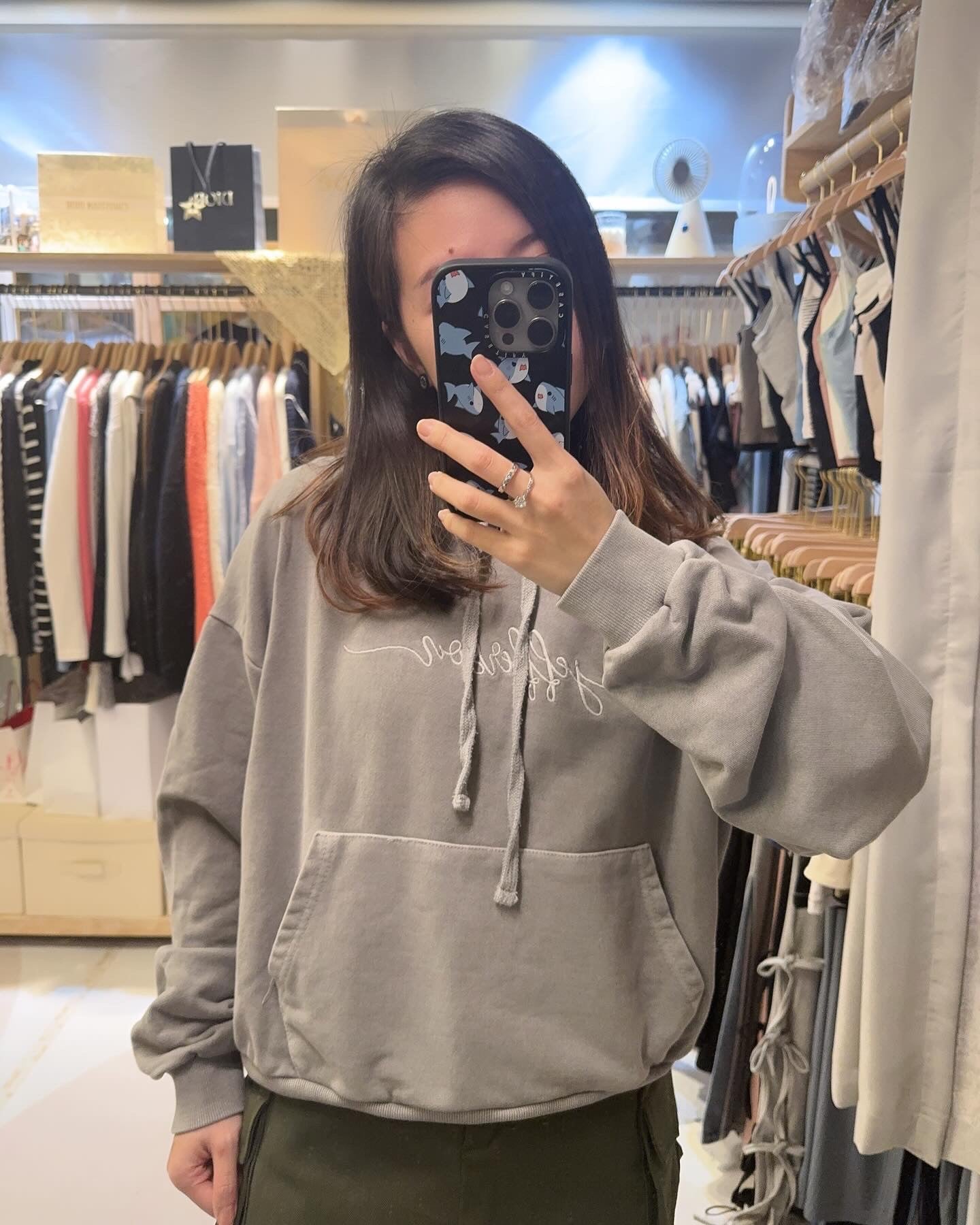慵懶風豆沙粉/水洗灰薄衛衣💕
