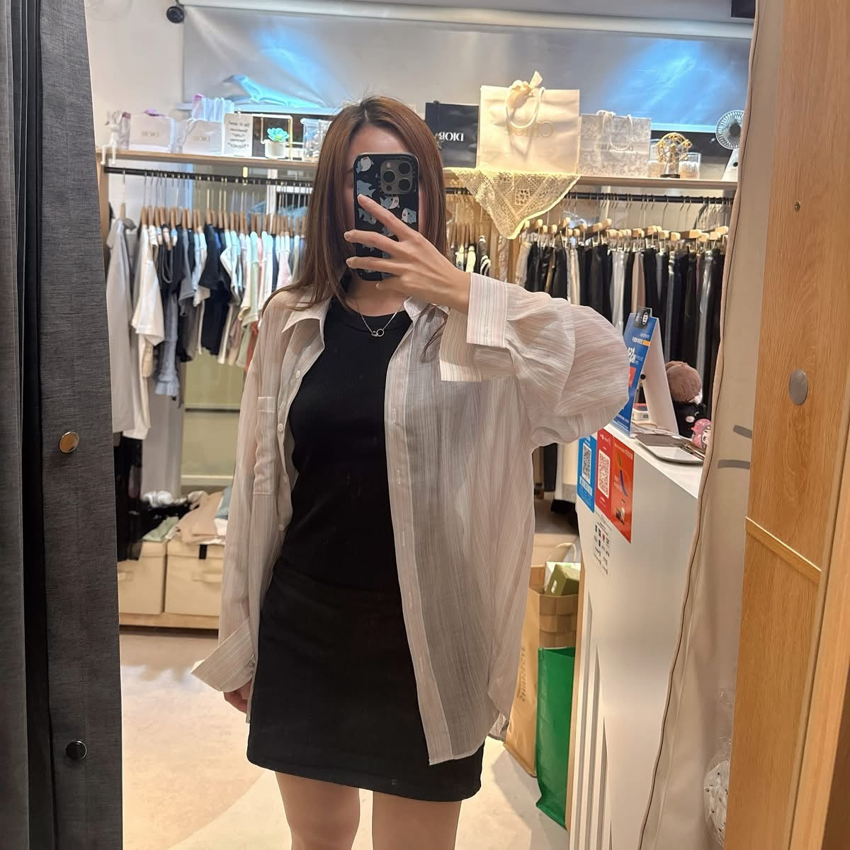 🇰🇷半透粉色系恤衫