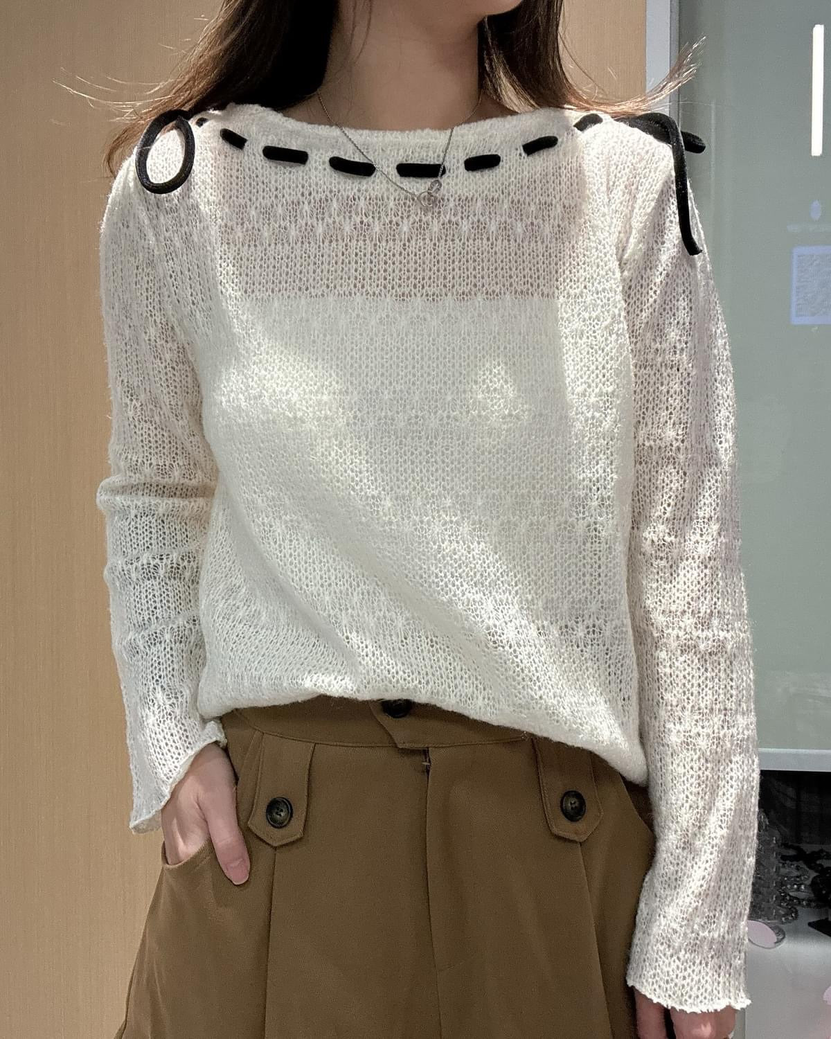 🇰🇷層層通花綁帶Top 🔅