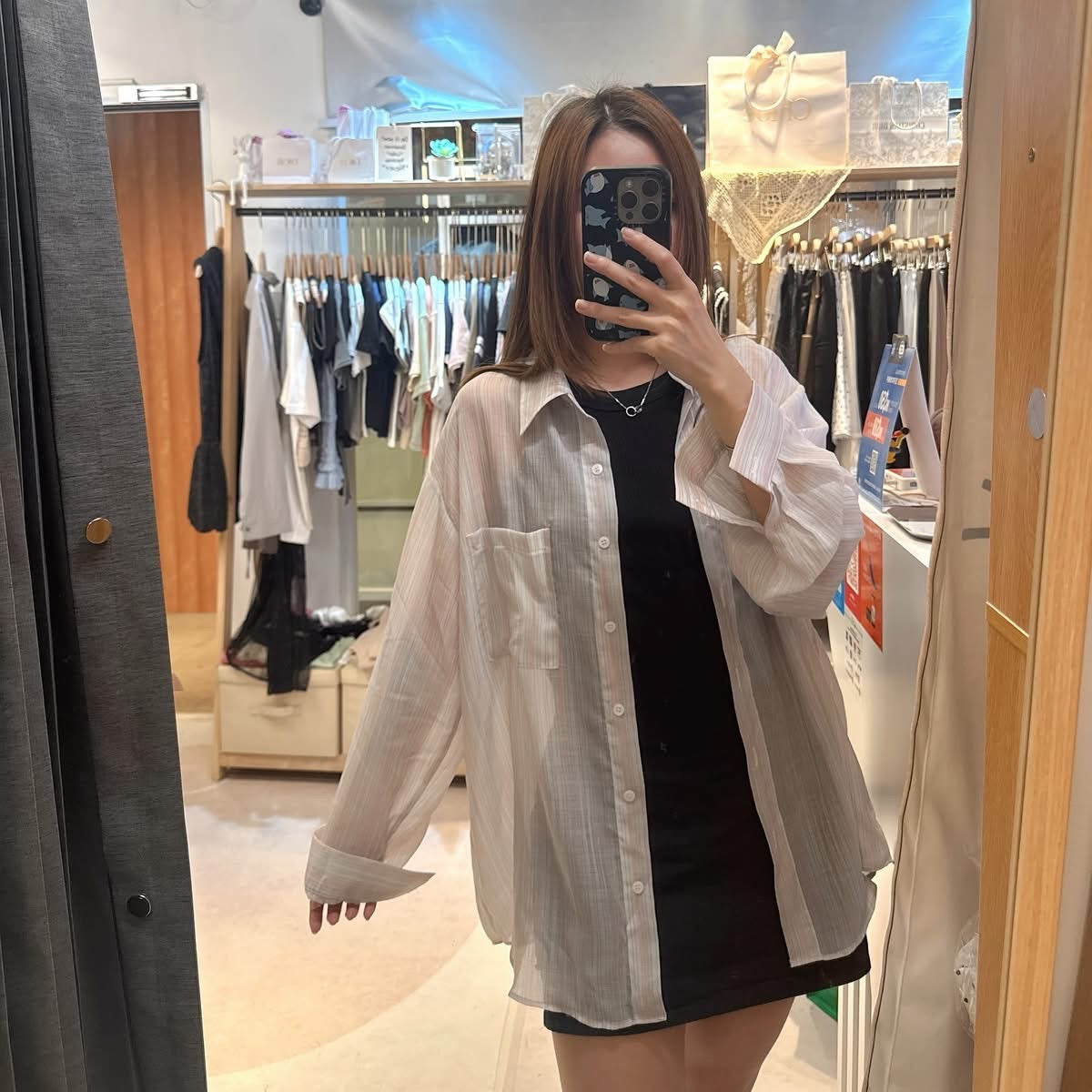🇰🇷半透粉色系恤衫