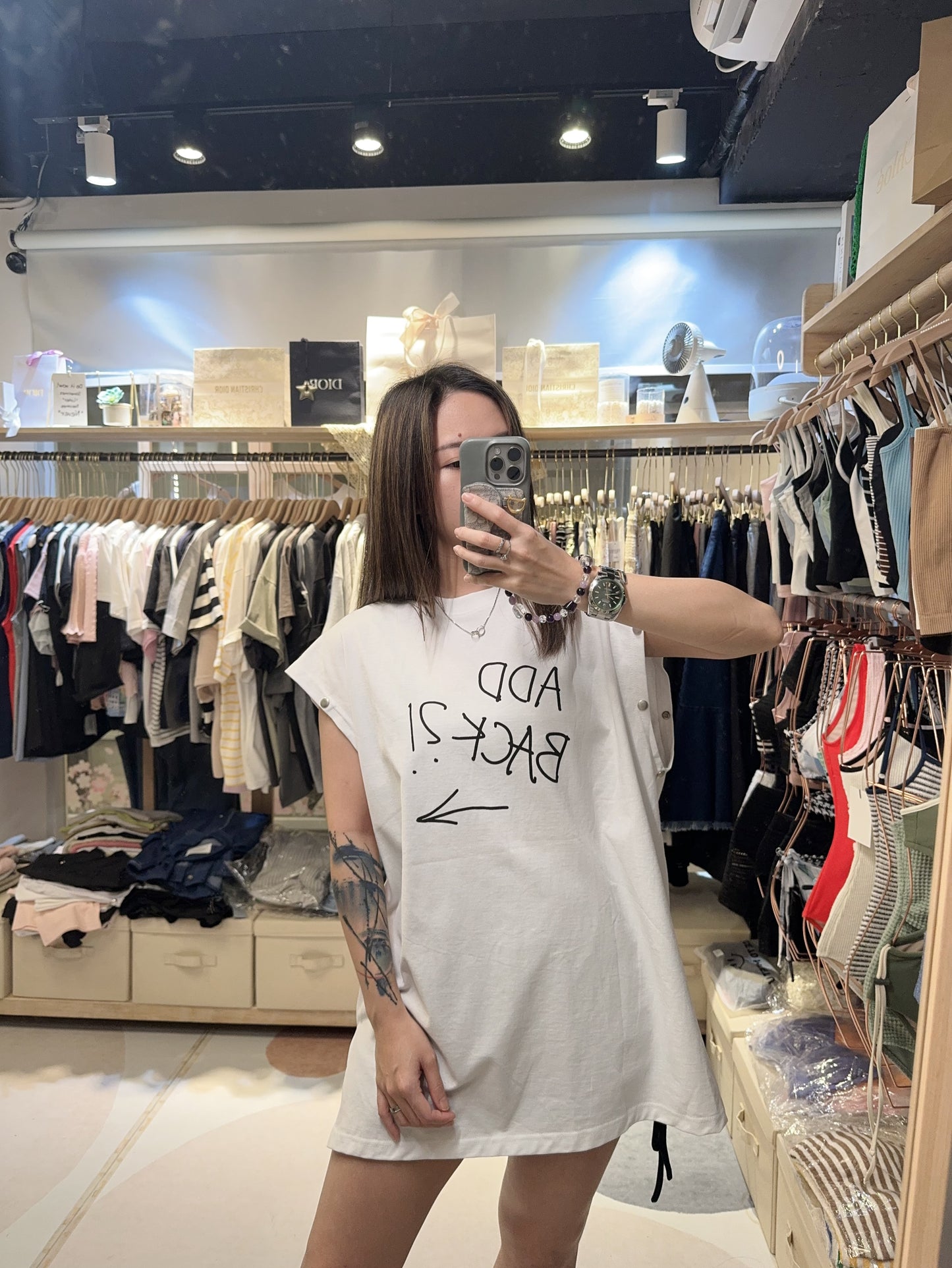 啪鈕手袖長Tee
