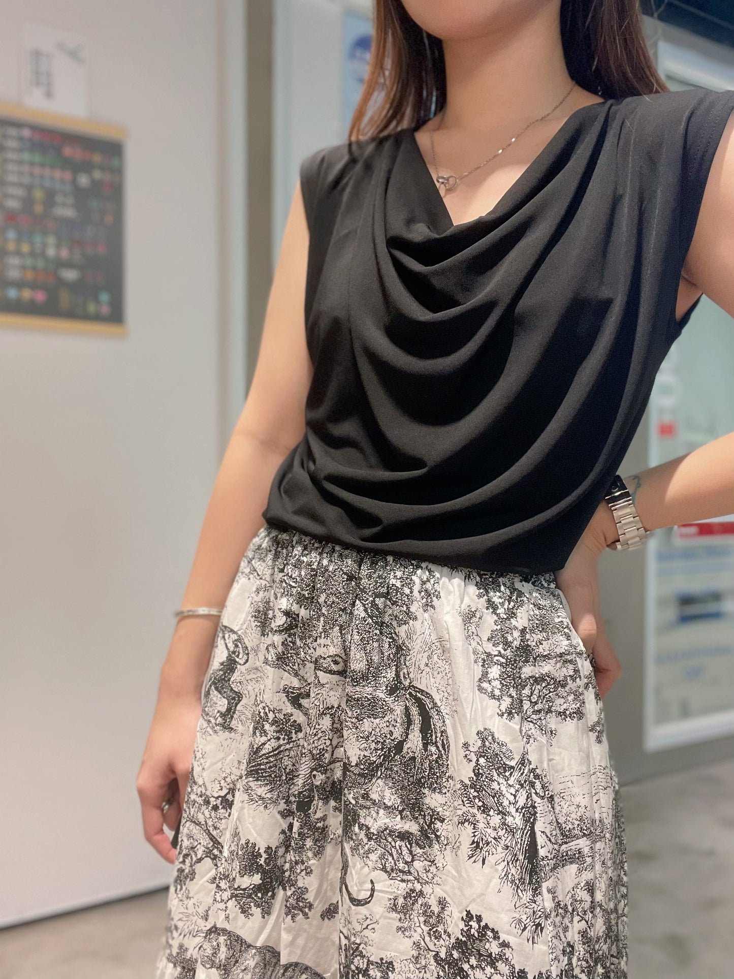 免燙滑身垂感Top