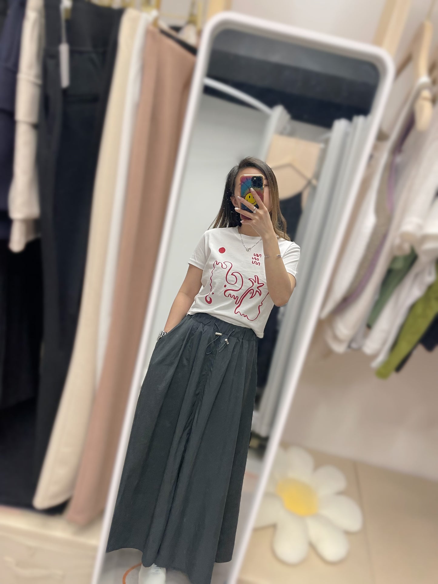 輕盈橡筋腰索索長裙