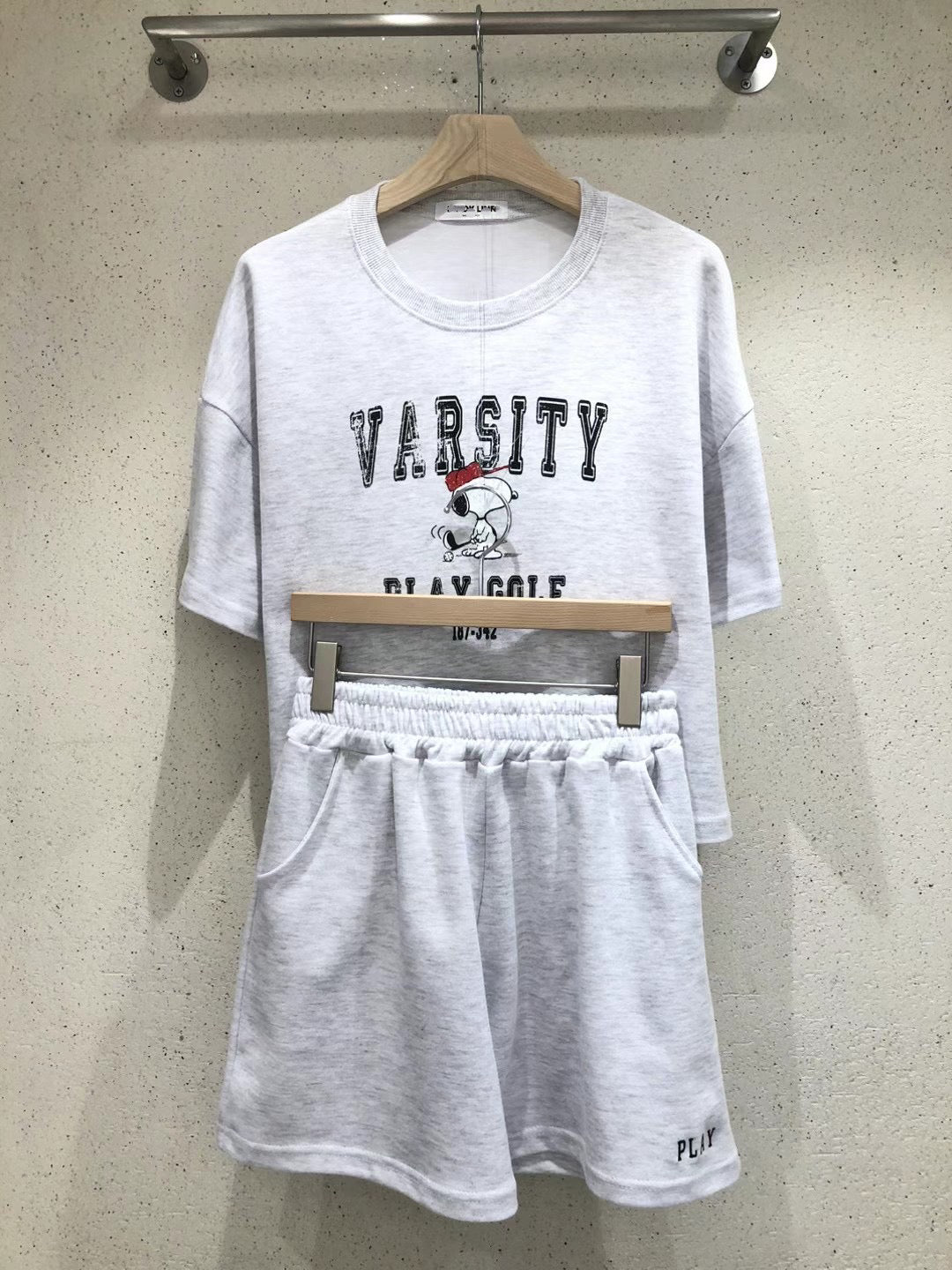 Snoopy 短袖運動套裝(上衣+短褲)