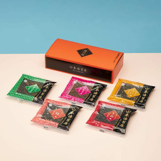 山本海苔｜「一藻百味」5袋入 （梅味、蔥味噌味、明太子味、鮭魚味、海周味）