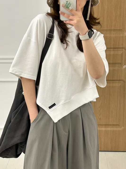 🇰🇷不規質高質棉純色Tee*2色