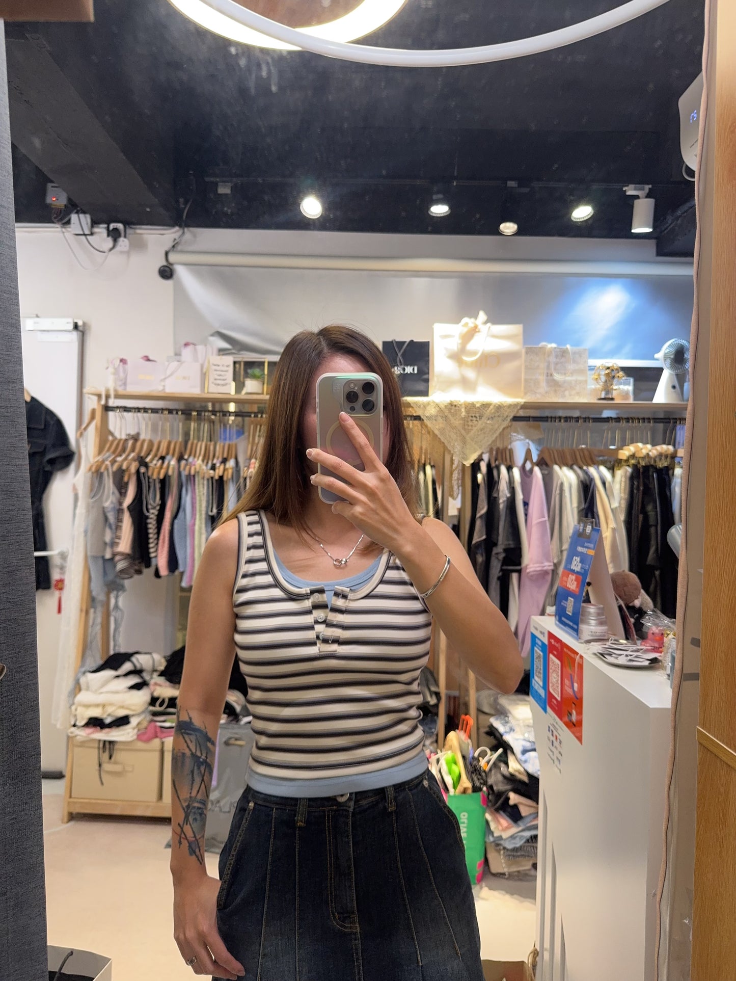 🇰🇷假兩件間條背心*2色