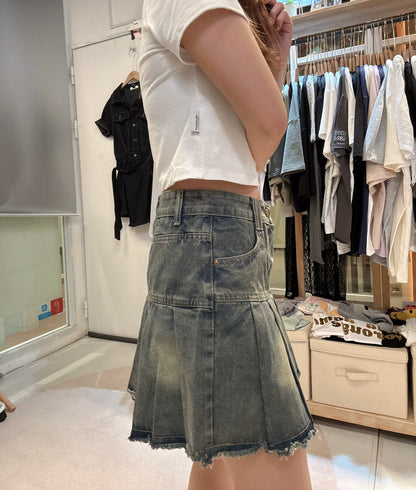 🇯🇵水洗牛仔百褶裙